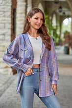 Load image into Gallery viewer, Mandy Plaid Long Sleeve Hooded Jacket
