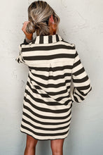 Load image into Gallery viewer, Contrast Striped Johnny Collar Long Sleeve Mini Dress
