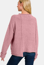 Load image into Gallery viewer, Zenana Asymmetric Hem Drop Shoulder Sweater
