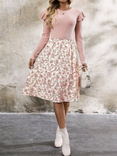 Load image into Gallery viewer, Ruffled Floral Long Sleeve Knee Length Dress
