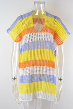 Load image into Gallery viewer, Slit Color Block V-Neck Cover-Up

