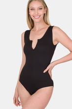 Load image into Gallery viewer, Zenana Microfiber Notched Sleeveless Bodysuit
