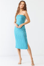 Load image into Gallery viewer, Le Lis Geometric Print Strapless Side Slit Dress
