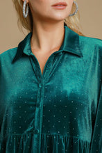 Load image into Gallery viewer, Umgee Full Size Polka Dot Collared Neck Button Up Shirt
