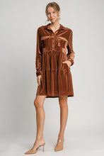 Load image into Gallery viewer, Umgee Texture Tiered Collared Long Sleeve Dress
