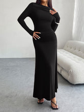 Load image into Gallery viewer, Devine Ruched Long Sleeve Maxi Dress
