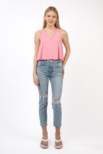 Load image into Gallery viewer, VERY J V-Neck Knit Swing Cropped Tank
