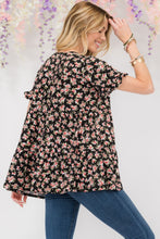 Load image into Gallery viewer, Celeste Full Size Floral Ruffled Short Sleeve Blouse
