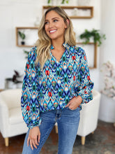 Load image into Gallery viewer, Double Take Full Size Printed Balloon Sleeve Blouse

