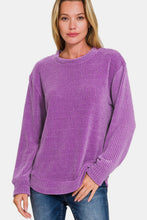 Load image into Gallery viewer, Zenana Chenille Waffle Round Neck Sweater
