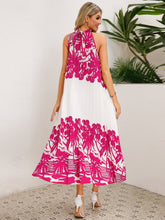 Load image into Gallery viewer, Tied Printed Sleeveless Midi Dress
