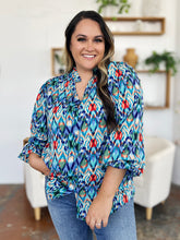 Load image into Gallery viewer, Double Take Full Size Printed Balloon Sleeve Blouse
