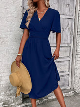 Load image into Gallery viewer, Surplice Flutter Sleeve Midi Dress
