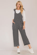 Load image into Gallery viewer, Celeste Full Size Striped Scoop Neck Overalls with Pockets
