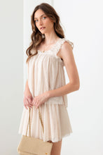 Load image into Gallery viewer, Mustard Seed Sheer Pin Dot Tank and Elastic Waist Skirt Set
