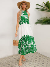 Load image into Gallery viewer, Tied Printed Sleeveless Midi Dress
