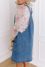 Load image into Gallery viewer, Square Neck Wide Strap Denim Overall Dress
