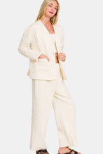 Load image into Gallery viewer, Zenana Quilted Button Up Long Sleeve Top and Pants Lounge Set
