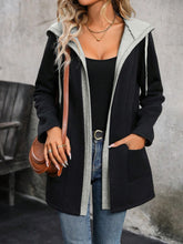 Load image into Gallery viewer, Drawstring Long Sleeve Hooded Jacket
