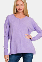 Load image into Gallery viewer, Zenana Front Seam Round Neck Sweater
