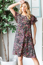 Load image into Gallery viewer, Heimish Full Size Printed Ruffled Short Sleeve Dress with Pockets

