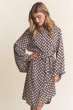 Load image into Gallery viewer, J.NNA Geometric Balloon Long Sleeve Midi Dress
