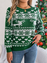 Load image into Gallery viewer, Christmas Element Round Neck Long Sleeve Sweater
