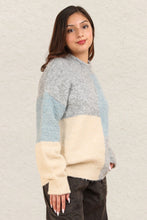 Load image into Gallery viewer, VERY J Color Block Mock Neck Drop Shoulder Sweater
