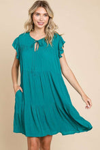 Load image into Gallery viewer, Culture Code Ruffle Cap Sleeve Tiered Dress
