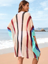 Load image into Gallery viewer, Openwork Color Block Plunge Cover-Up
