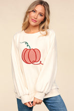 Load image into Gallery viewer, Haptics Full Size Embroidery Pumpkin Long Sleeve Knit Top
