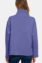 Load image into Gallery viewer, Zenana Turtleneck Half Snap Fleece Sweatshirt
