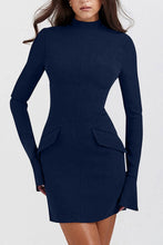 Load image into Gallery viewer, Mock Neck Long Sleeve Mini Dress
