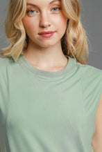 Load image into Gallery viewer, Umgee Round Neck Sleeveless High-Low Curved Hemline Mini Dress
