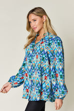 Load image into Gallery viewer, Double Take Full Size Printed Balloon Sleeve Blouse
