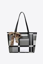 Load image into Gallery viewer, Adored Color Block Tie Detail PU Leather Tote Bag
