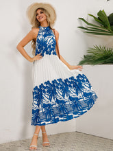 Load image into Gallery viewer, Tied Printed Sleeveless Midi Dress
