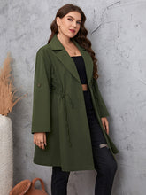 Load image into Gallery viewer, Honey Plus Size Lapel Collar Roll-Tab Sleeve Trench Coat
