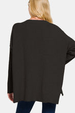 Load image into Gallery viewer, Zenana V-Neck Side Slit High-Low Sweater
