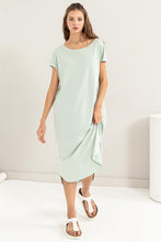 Load image into Gallery viewer, HYFVE Short Sleeve High-Low Slit Midi Dress
