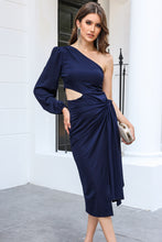 Load image into Gallery viewer, Cutout One Shoulder Slit Midi Dress
