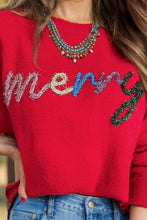 Load image into Gallery viewer, MERRY Round Neck Long Sleeve Sweater
