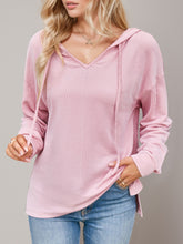 Load image into Gallery viewer, Double Take Drawstring Dropped Shoulder Long Sleeve Hoodie
