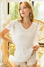Load image into Gallery viewer, BiBi Lace Detail Ruffled V-Neck Blouse
