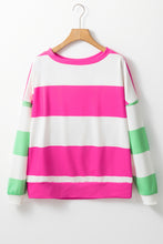 Load image into Gallery viewer, Contrast Color Block Round Neck Long Sleeve Top
