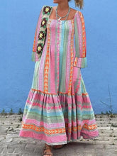 Load image into Gallery viewer, Ruffled Striped Long Sleeve Dress
