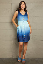 Load image into Gallery viewer, Double Take Scoop Neck Buttoned Sleeveless Magic Dress with Pockets
