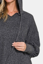 Load image into Gallery viewer, Zenana Brushed Hacci Drop Shoulder Cropped Hoodie
