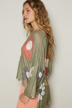 Load image into Gallery viewer, POL Flower Dropped Shoulder Long Sleeve Knit Top
