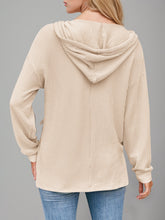 Load image into Gallery viewer, Double Take Drawstring Dropped Shoulder Long Sleeve Hoodie
